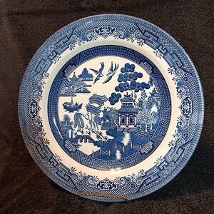 Vintage Blue Willow Willow Ware 10.5 inch Dinner Plate Churchill England NB‎